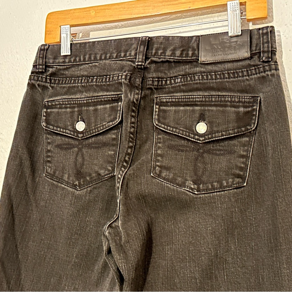 LRL Ralph Lauren Jeans CO. Black Denim Bootcut Flare 6 Button Pockets Cotton